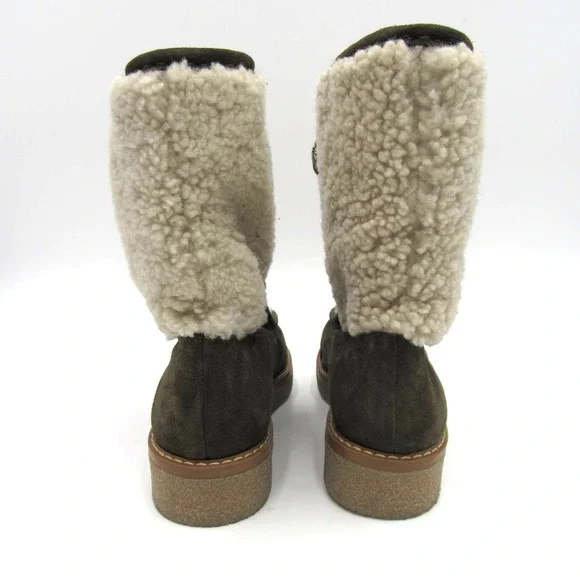 Aquatalia Wynter Suede & Shearling Platform Boots - Picture 4 of 8